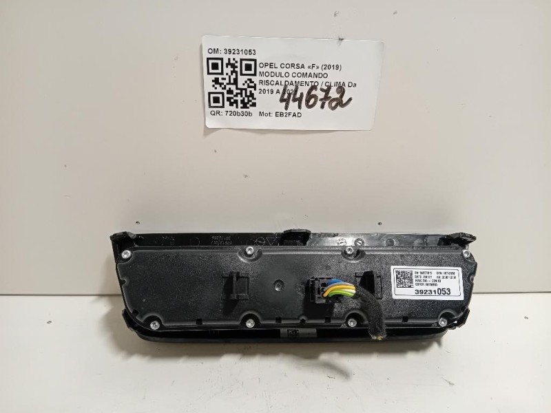 Modulo Comando Riscaldamento Clima 39231053 Opel Corsa F 2019