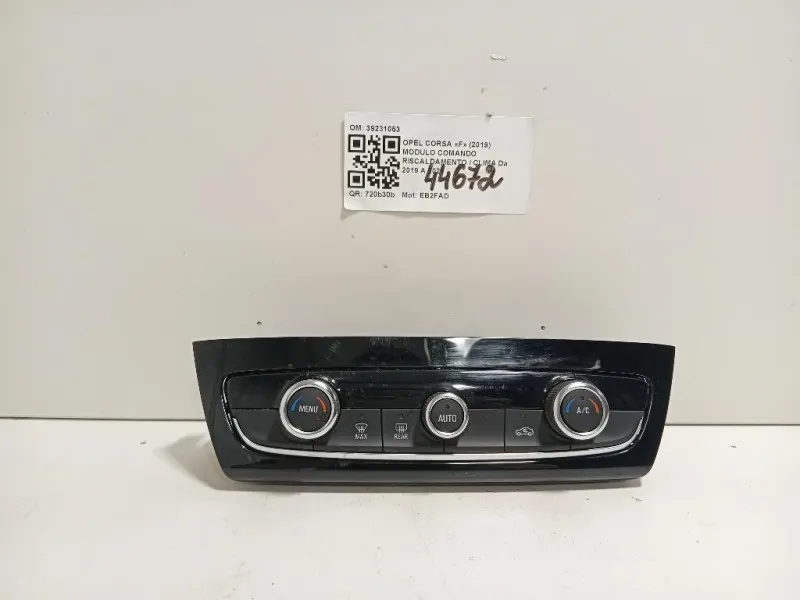 Modulo Comando Riscaldamento Clima 39231053 Opel Corsa F 2019