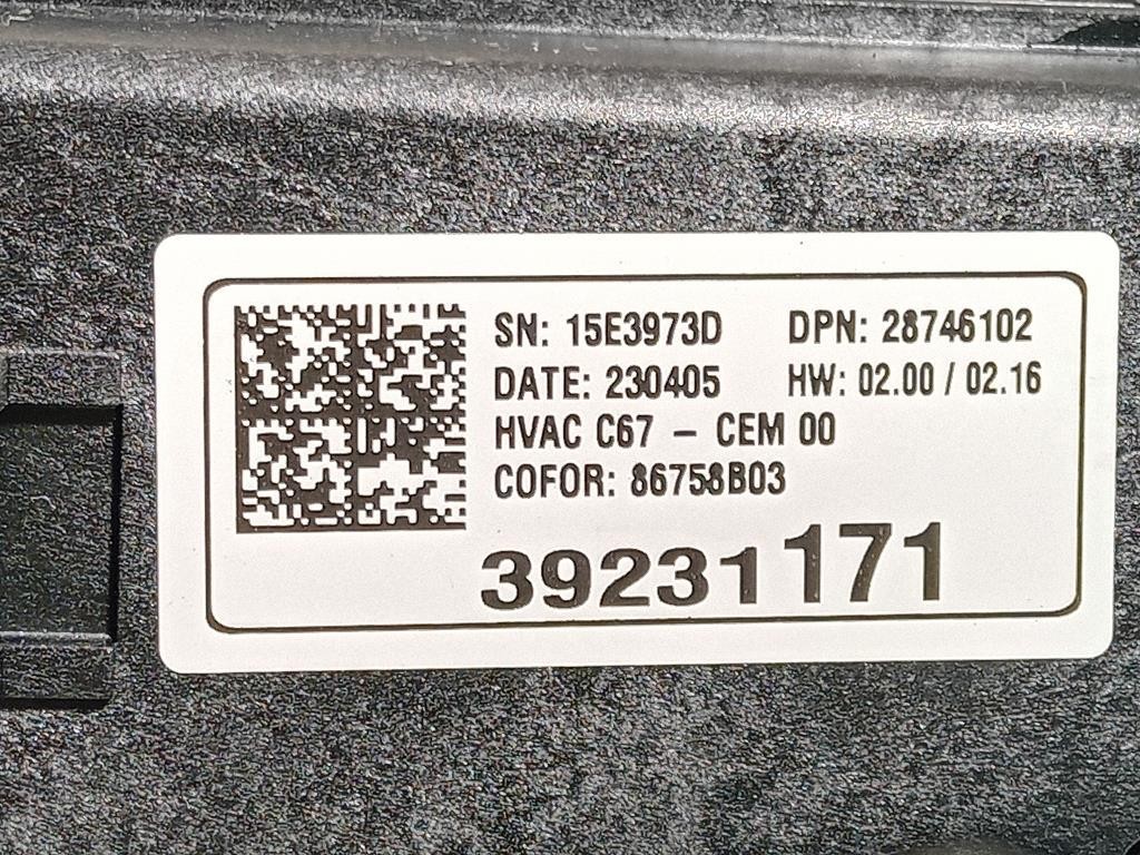 Modulo Comando Riscaldamento Clima 39231171 Opel Corsa F 2019