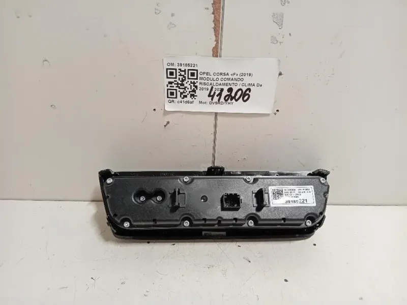 Modulo Comando Riscaldamento Clima 39185221 Opel Corsa F 2019