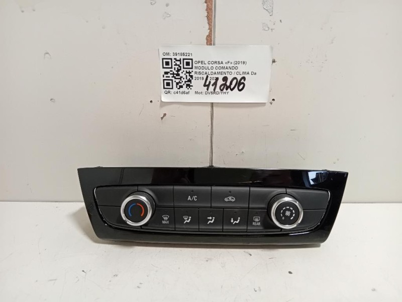 Modulo Comando Riscaldamento Clima 39185221 Opel Corsa F 2019