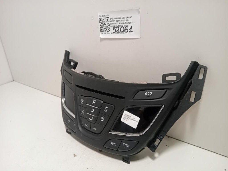 Modulo Comando Riscaldamento Clima 26202377 Opel Insignia B Grand Sport 2017