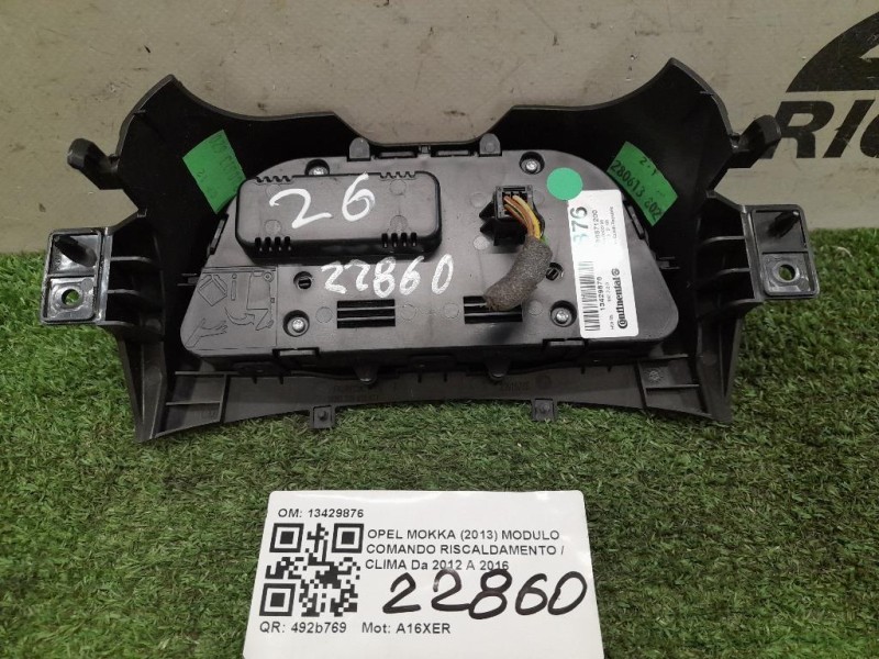Modulo Comando Riscaldamento Clima 13429876 Opel Mokka 2013