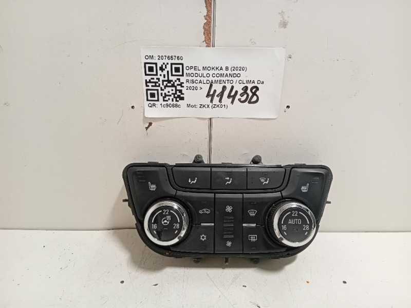 Modulo Comando Riscaldamento Clima 20765760 Opel Mokka B 2020