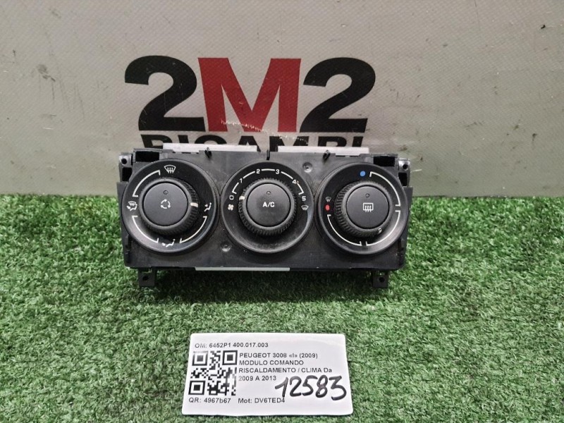 Modulo Comando Riscaldamento Clima 6452P1 400017003 Peugeot 3008 I 2009