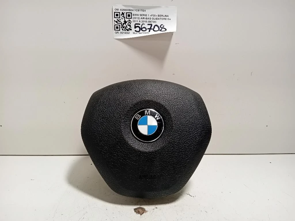 Air-bag Guidatore 62560050H Bmw Serie 1 F20 Berlina 2012