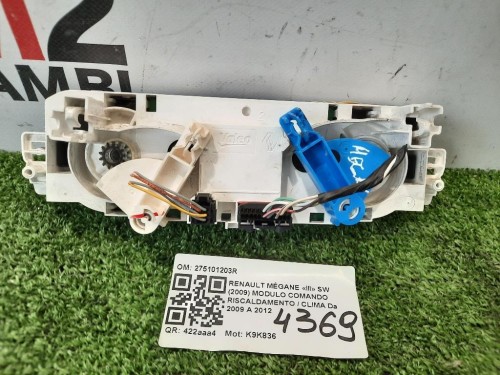 Modulo Comando Riscaldamento Clima 275101203R MODULO CONTROLLO Renault Mégane III SW 2009