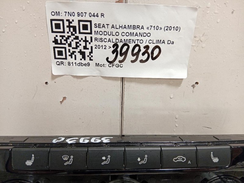 Modulo Comando Riscaldamento Clima 7N0 907 044 R Seat Alhambra 710 2010