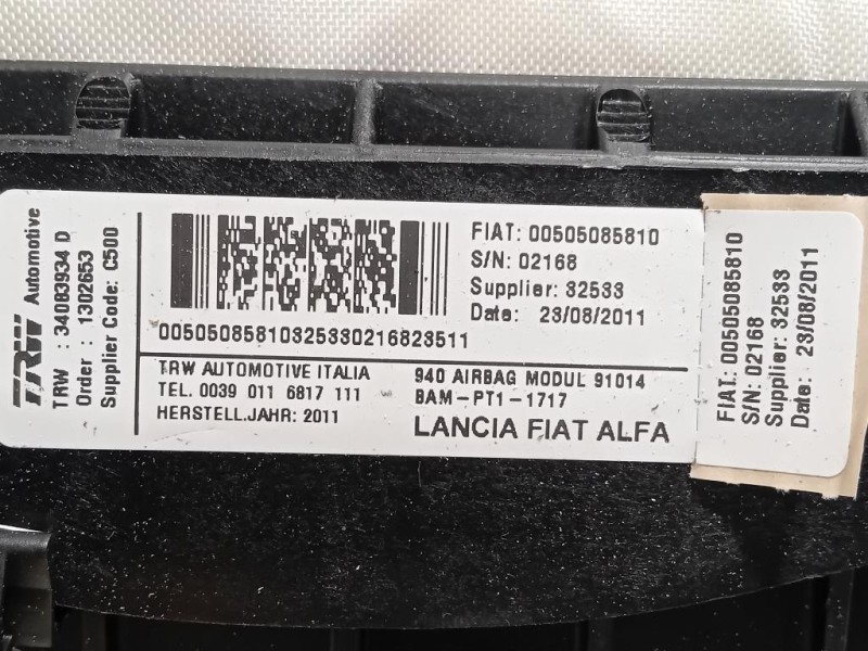 Air-bag Passeggero 34083934 Alfa Romeo Giulietta 2010