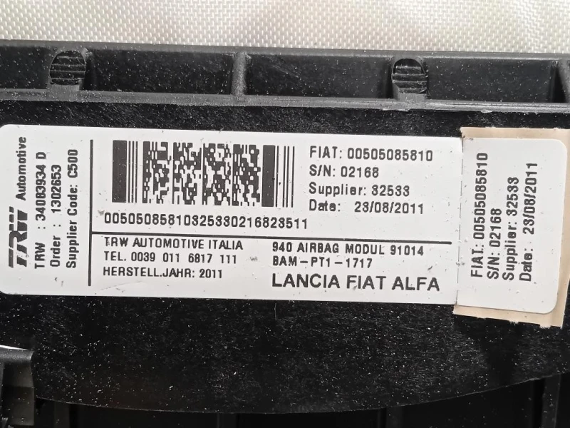 Air-bag Passeggero 34083934 Alfa Romeo Giulietta 2010