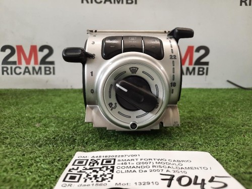Modulo Comando Riscaldamento Clima A4518202297V001 Smart Fortwo Cabrio 451 2007