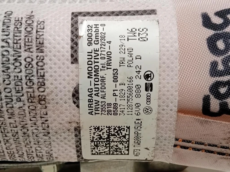 Air-bag Sedile ANT DX 6V0880242 Skoda Fabia NJ3 2018
