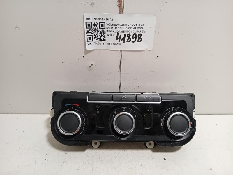 Modulo Comando Riscaldamento Clima 7N0907426AT Volkswagen Caddy IV 2011