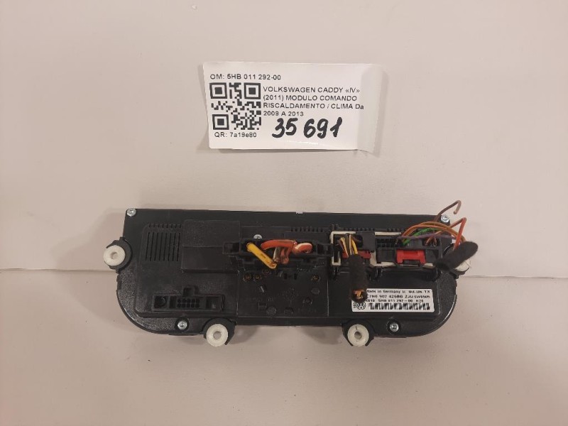 Modulo Comando Riscaldamento Clima 5HB 011 292-00 Volkswagen Caddy IV 2011