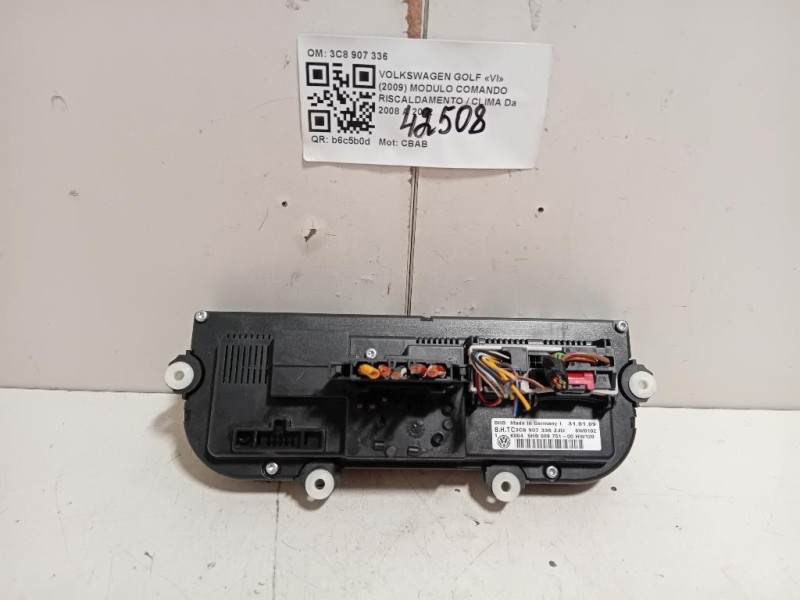 Modulo Comando Riscaldamento Clima 3C8907336 5HB009751 Volkswagen GOLF VI 2009