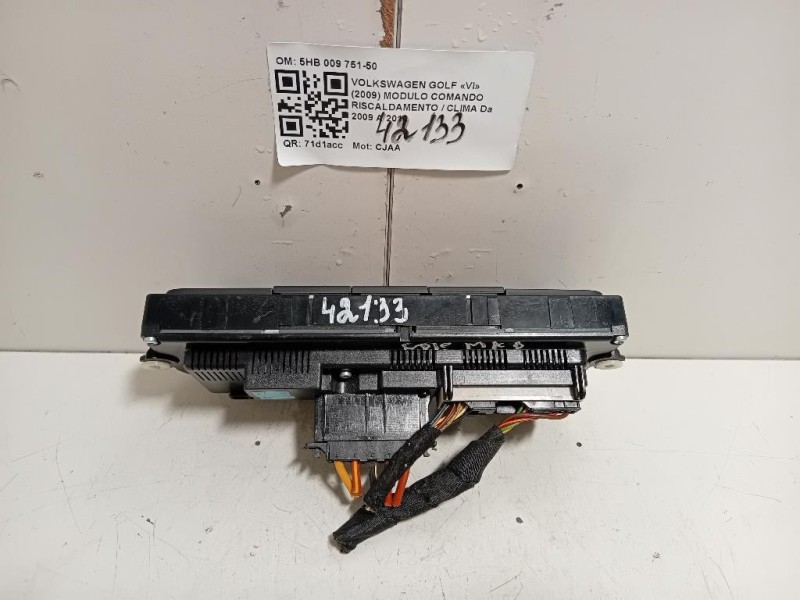 Modulo Comando Riscaldamento Clima 5HB 009 751-50 Volkswagen GOLF VI 2009