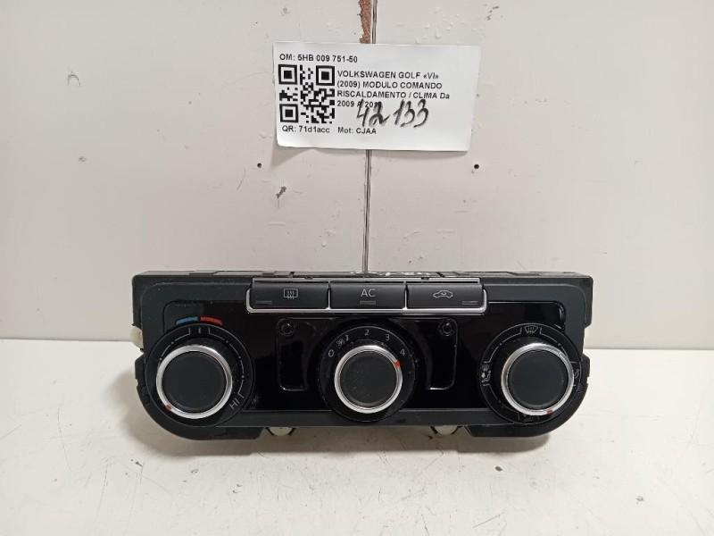 Modulo Comando Riscaldamento Clima 5HB 009 751-50 Volkswagen GOLF VI 2009