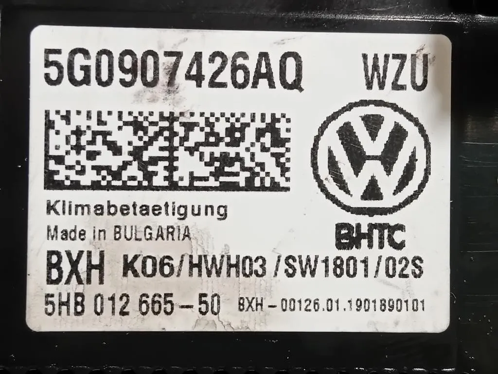 Modulo Comando Riscaldamento Clima 5G0907425AQ 5HB012665-50 Volkswagen GOLF VII 2013