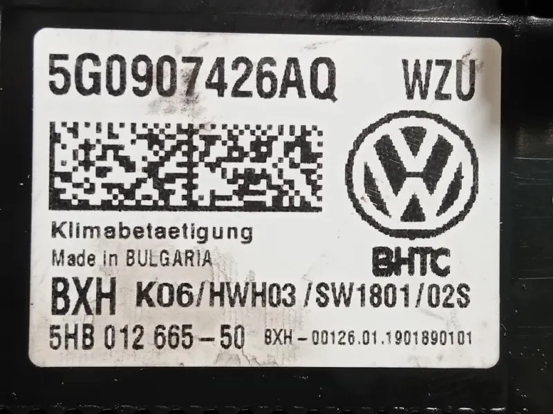 Modulo Comando Riscaldamento Clima 5G0907425AQ 5HB012665-50 Volkswagen GOLF VII 2013
