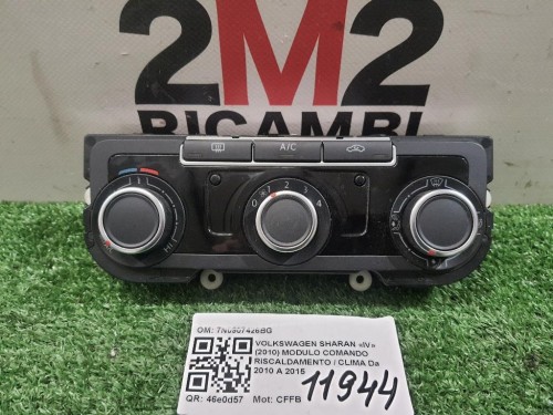 Modulo Comando Riscaldamento Clima 7N0907426BG Volkswagen Sharan IV 2010