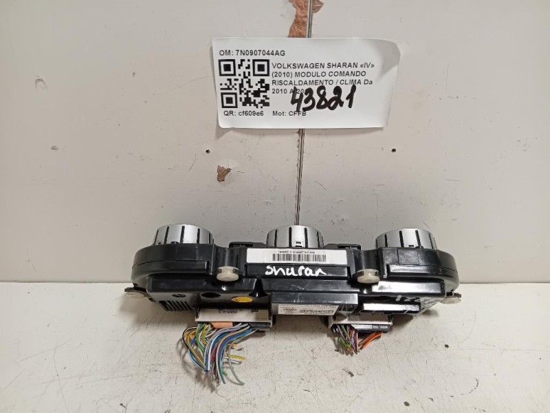 Modulo Comando Riscaldamento Clima 7N0907044AG Volkswagen Sharan IV 2010