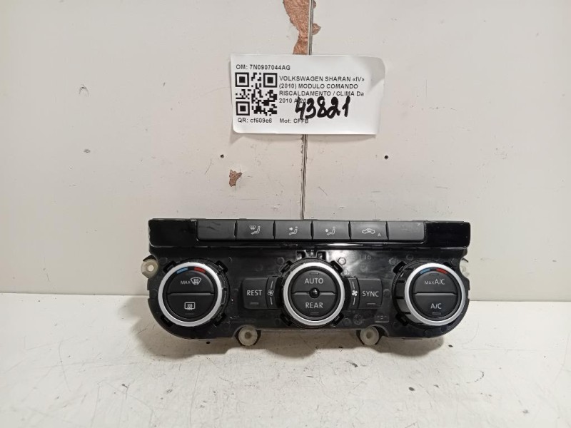 Modulo Comando Riscaldamento Clima 7N0907044AG Volkswagen Sharan IV 2010