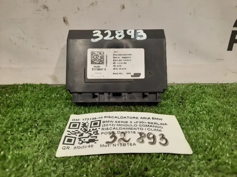 Modulo Comando Riscaldamento Clima POST 173138-10 RISCALDATORE ARIA BMW Bmw Serie 3 F30 Berlina 2012