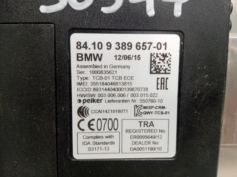 Modulo Telematico 84109389657 Bmw Serie 1 F20 Berlina 2015
