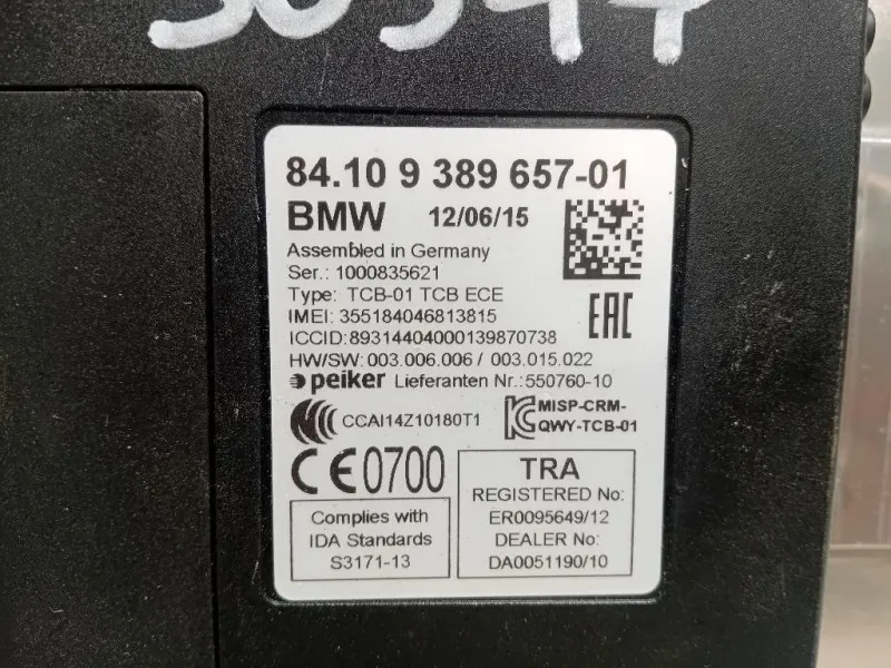 Modulo Telematico 84109389657 Bmw Serie 1 F20 Berlina 2015