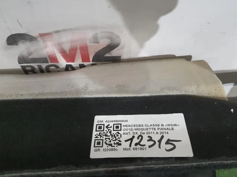 Moquette Pianale ANT DX A2466800640 Mercedes Classe B W246 2012
