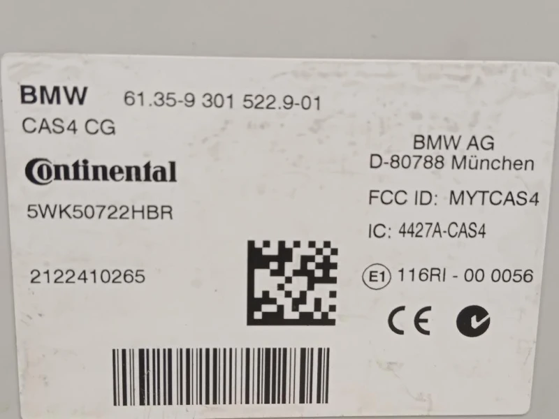 Centralina 613593015229 Bmw Serie 5 F10 Berlina 2012