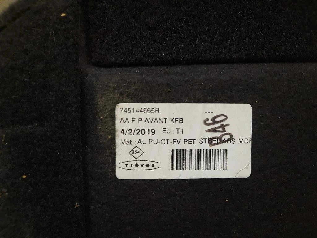 Moquette Pianale Bagagliaio POST 745144665R Renault Mégane IV SW 2016