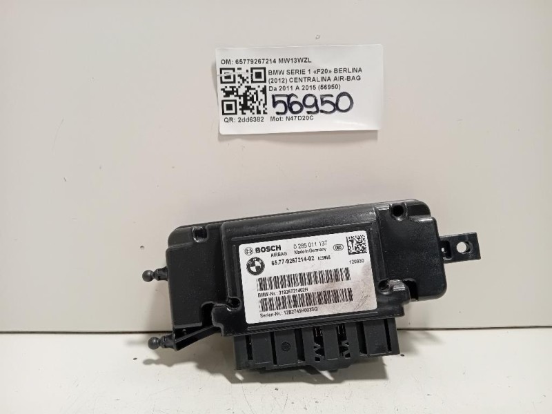 Centralina Air-bag 65779267214 Bmw Serie 1 F20 Berlina 2012
