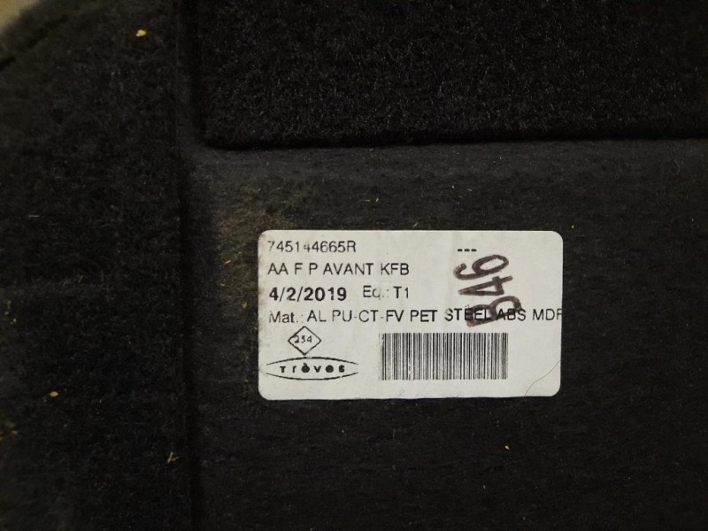 Moquette Pianale Bagagliaio POST 745144665R Renault Mégane IV SW 2016