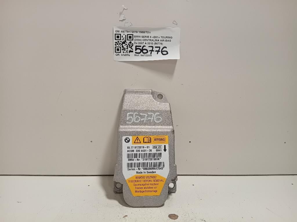 Centralina Air-bag 65779172019 Bmw Serie 5 E61 Touring 2004