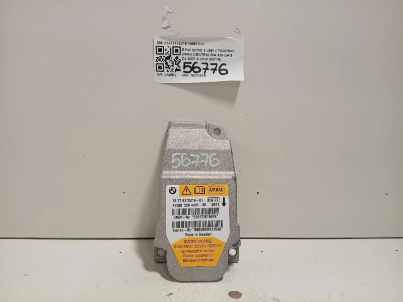 Centralina Air-bag 65779172019 Bmw Serie 5 E61 Touring 2004