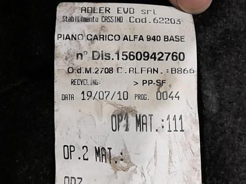 Moquette Pianale POST MOQUET COPERTURA POSTERIORE 1560942760 Alfa Romeo Giulietta 2010