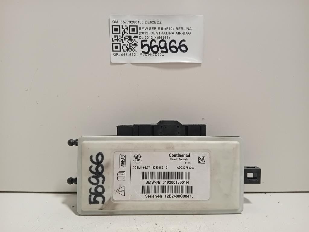 Centralina Air-bag 65779280186 Bmw Serie 5 F10 Berlina 2012
