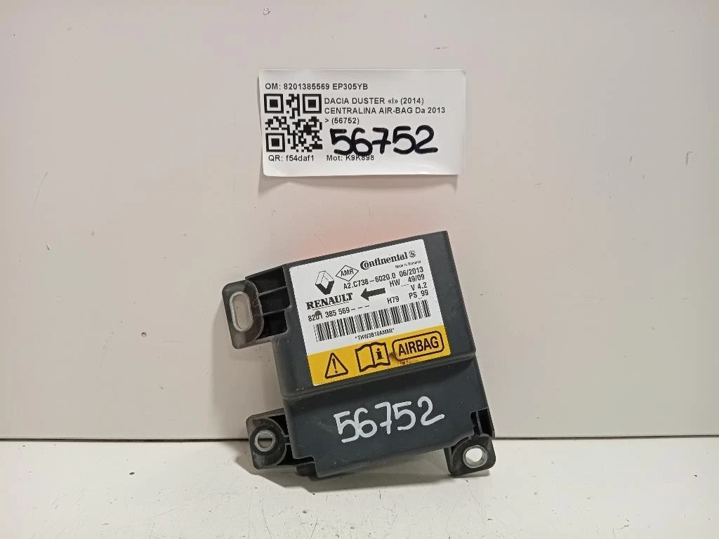 Centralina Air-bag 8201385569 Dacia Duster I 2014
