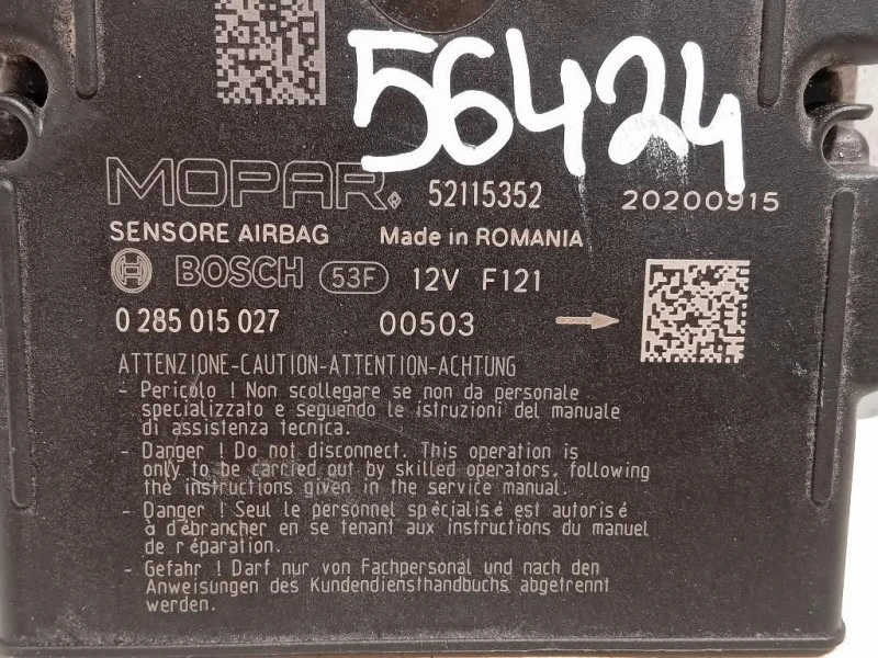 Centralina Air-bag 52115352 Fiat 500 II 2015