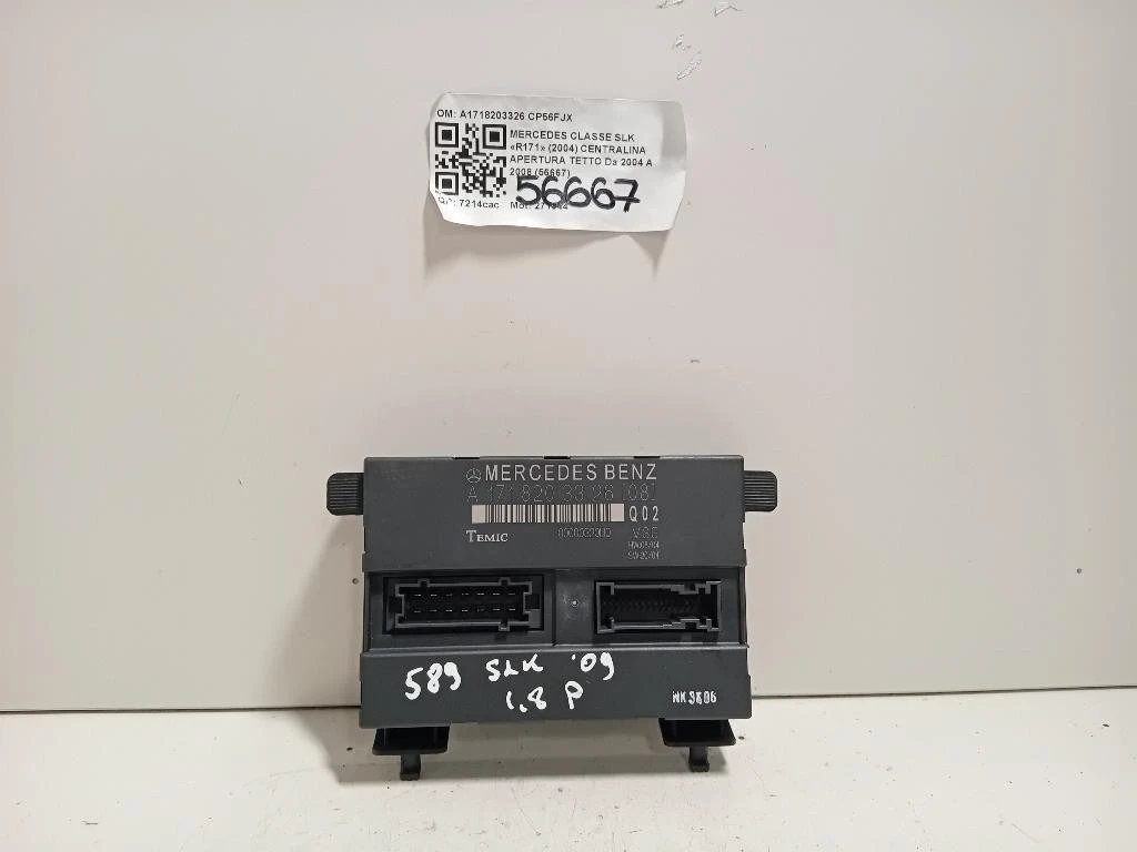 Centralina Apertura Tetto A1718203326 Mercedes Classe SLK R171 2004