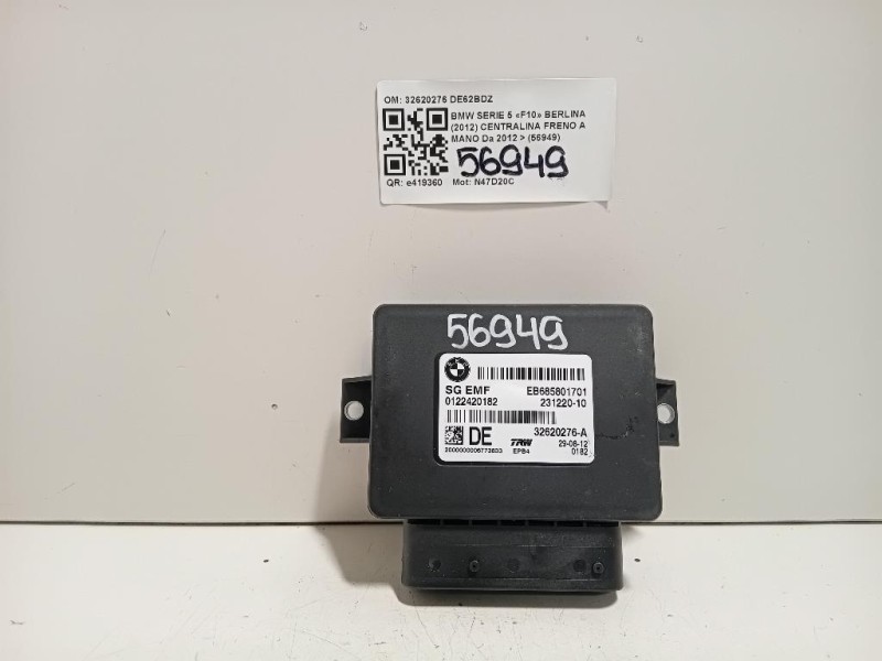 Centralina Freno A MANO 32620276 Bmw Serie 5 F10 Berlina 2012
