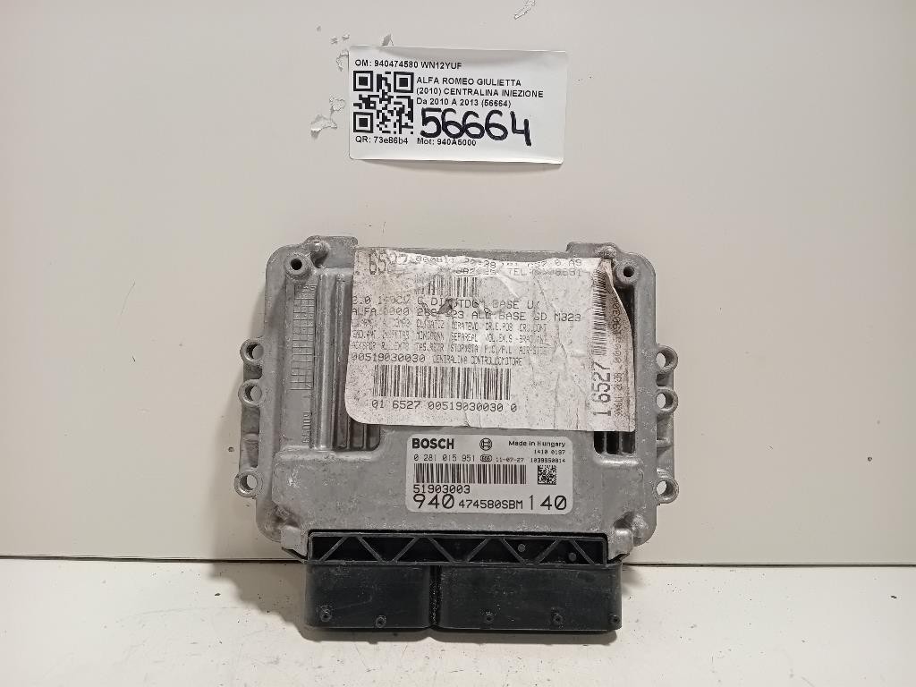 Centralina Iniezione 940474580 Alfa Romeo Giulietta 2010