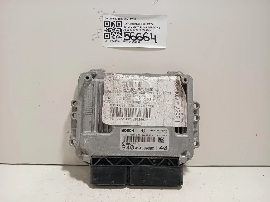 Centralina Iniezione 940474580 Alfa Romeo Giulietta 2010