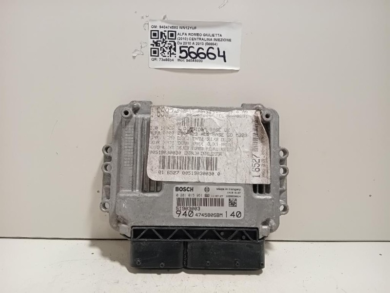 Centralina Iniezione 940474580 Alfa Romeo Giulietta 2010