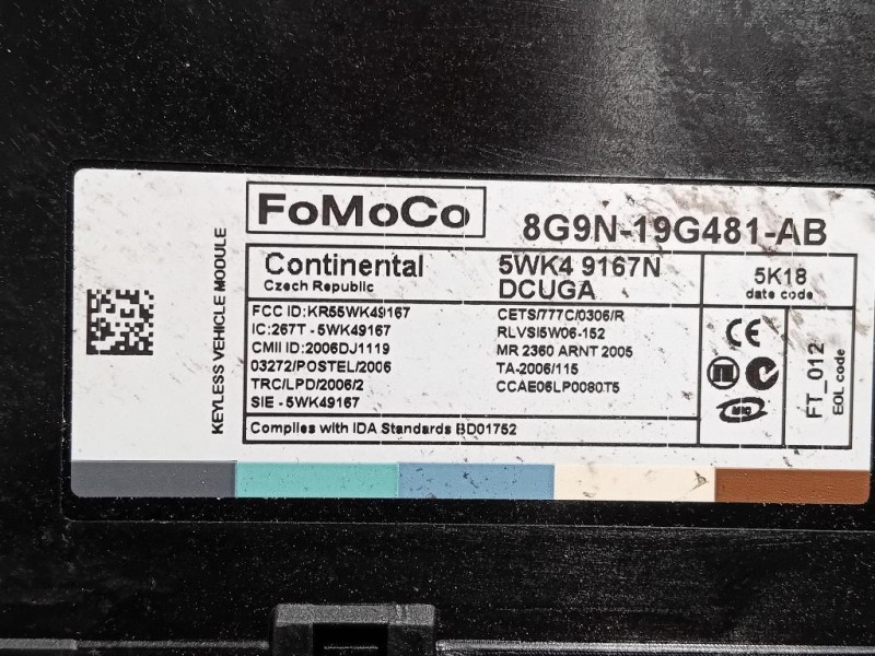 Centralina Keyless GO 8G9N-19G481-AB Jaguar XF I 2011