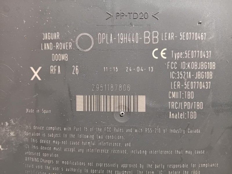 Centralina Keyless GO DPLA-19H440-BB Jaguar XF I 2011