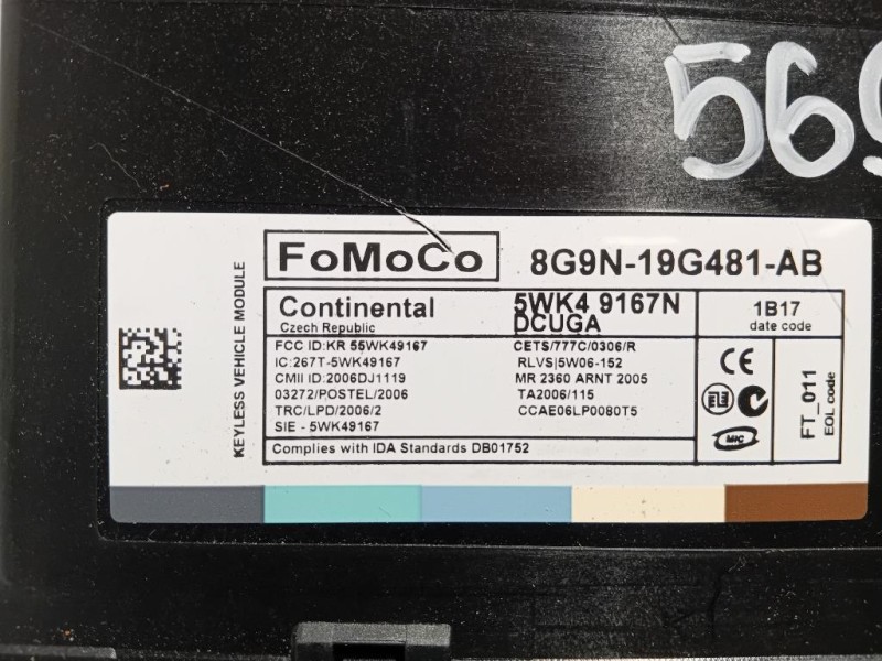 Centralina Keyless GO 8G9N-19G481-AB Jaguar XF I 2011