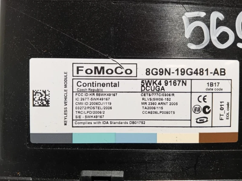 Centralina Keyless GO 8G9N-19G481-AB Jaguar XF I 2011