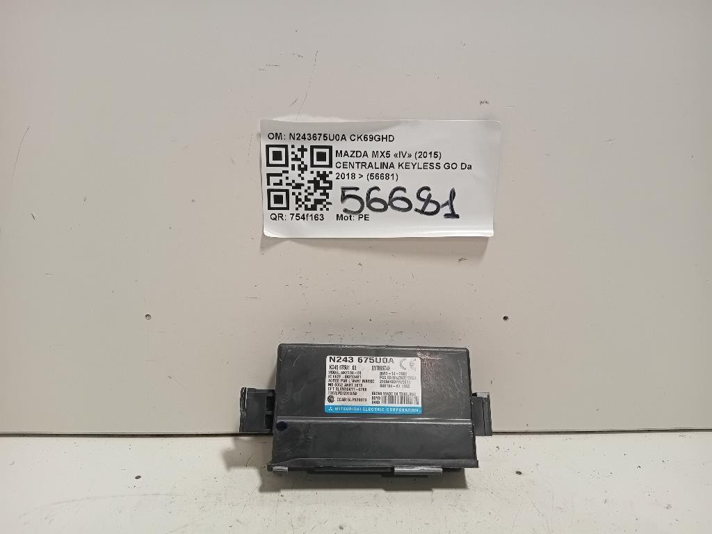 Centralina Keyless GO N243675U0A Mazda MX5 IV 2015